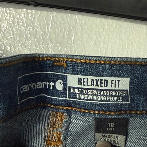 Carhartt Jeans Women 18 Tall Rugged Flex Relaxed Fit Double-Front Denim Stretch - Picture 3 of 10
